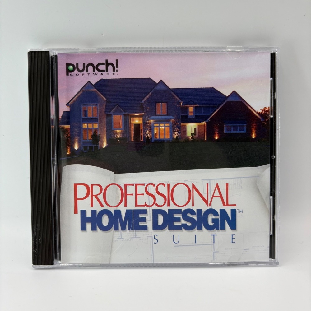 Punch Professional Home Design Suite PC Software‎ Windows 95 98 2000 ME Vtg CD